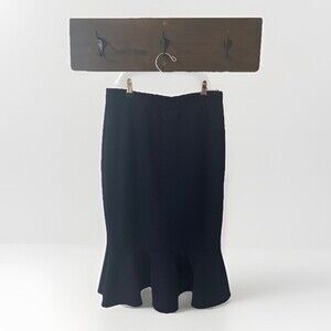 Women's Flounce Pencil Skirt Navy Blue Medium